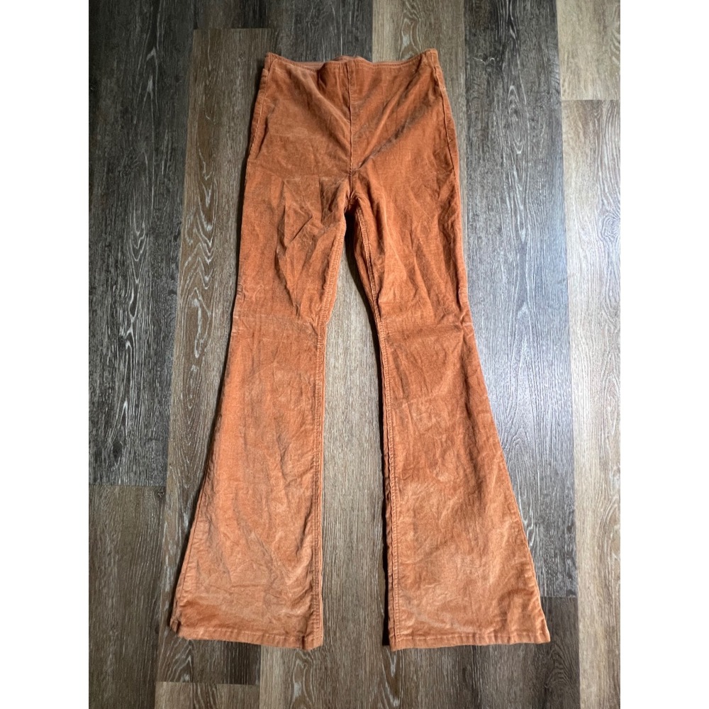 Tinseltown Corduroy Flare Pants Womens 5 Orange High Rise Bell Bottoms Retro